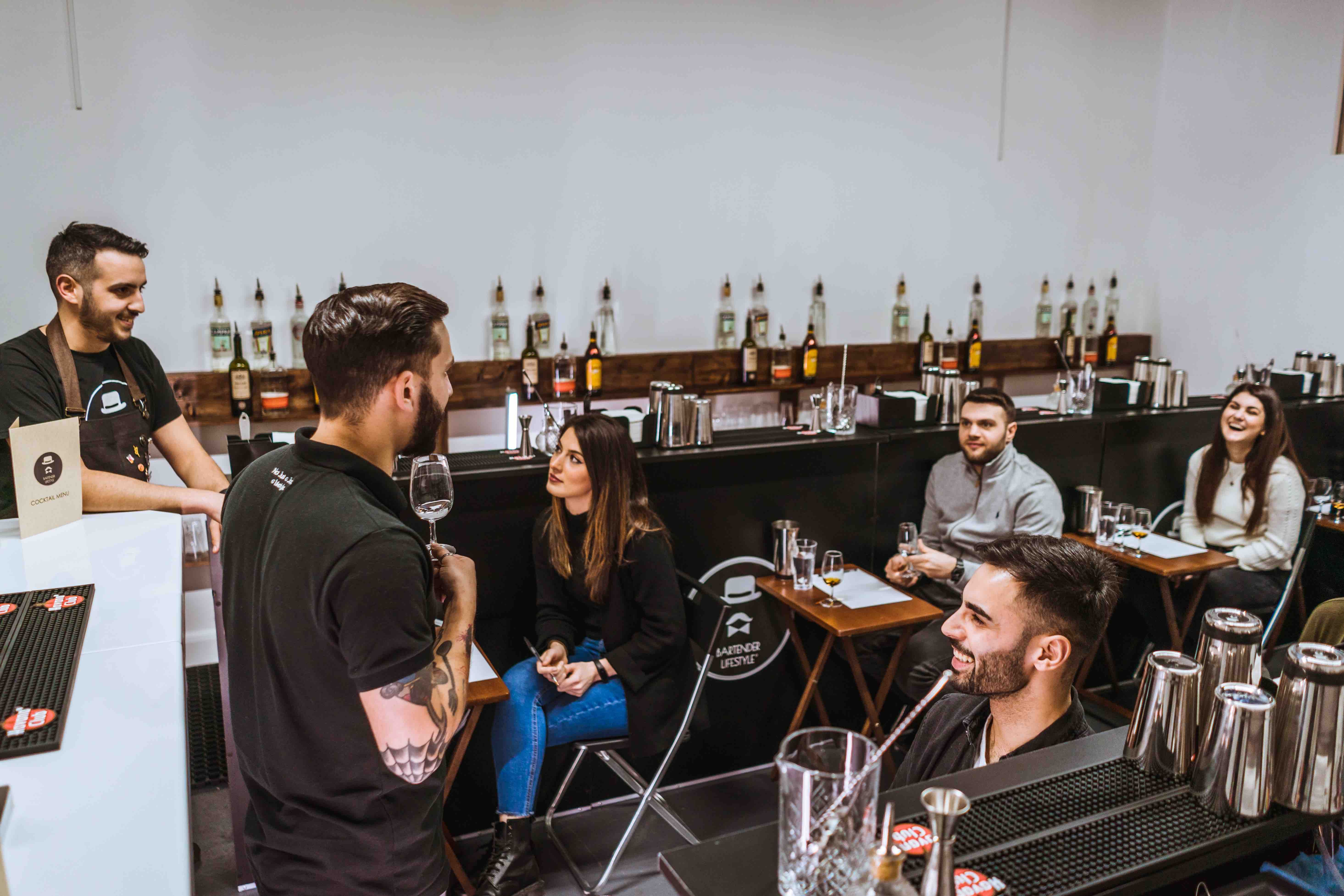 WSET training session at the academy during the professional bartender course